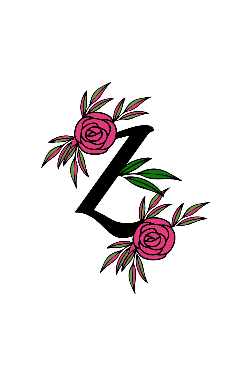 Free Rosey Z letter logo pinterest preview image.