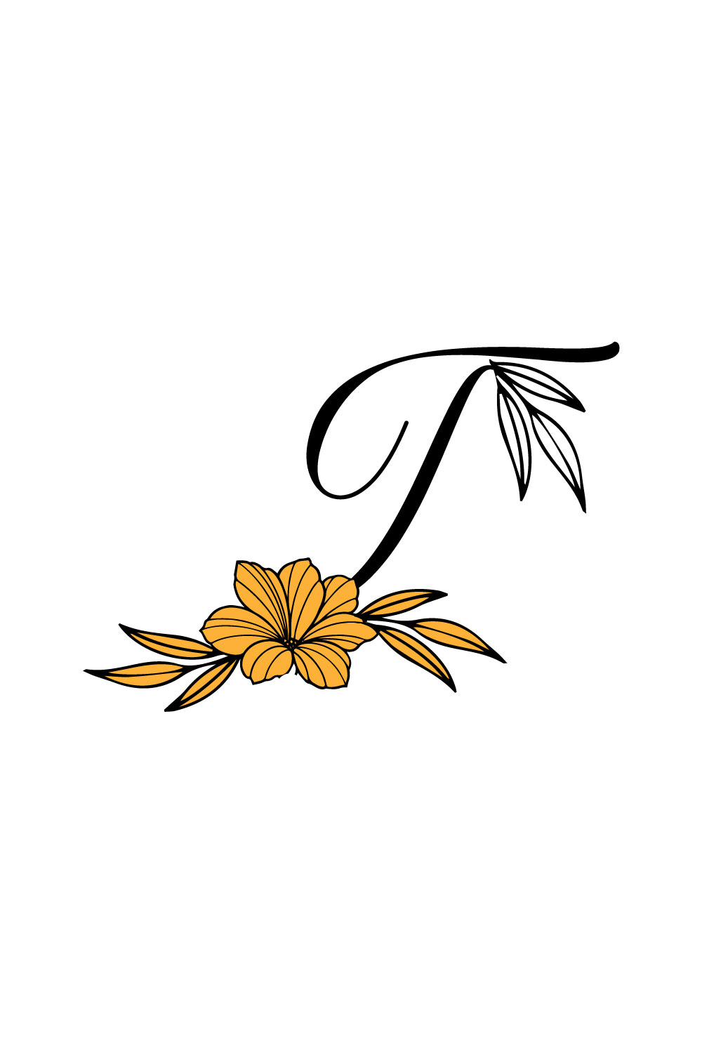 Free T Letter Wonderful Flower Logo pinterest preview image.