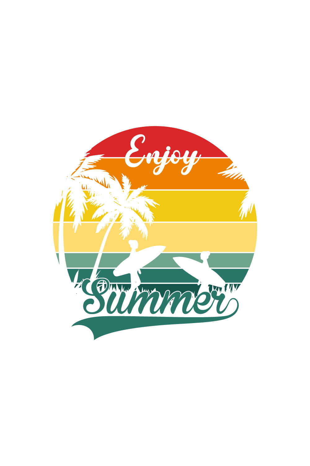 Free Summer Sunset Logo pinterest preview image.