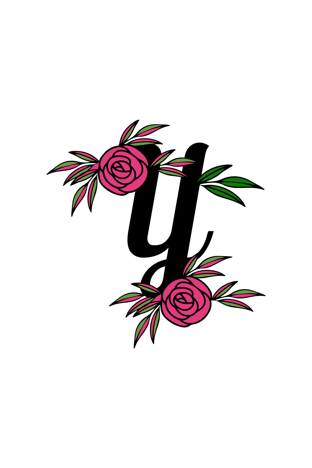 Free Y rose floral logo pinterest preview image.