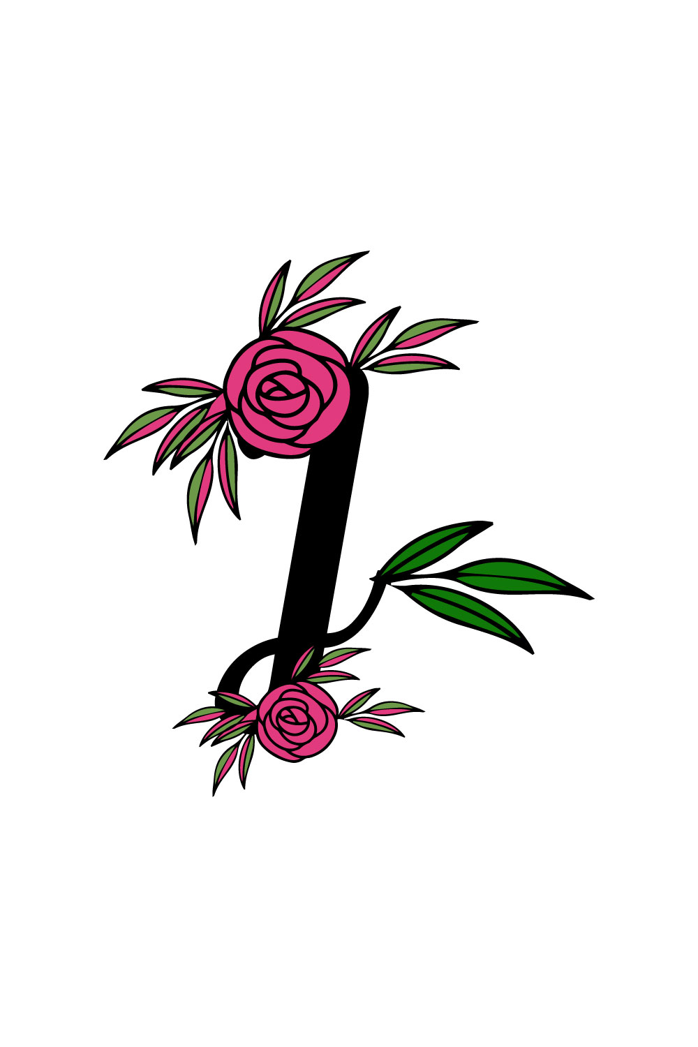 Free Rose J letter logo pinterest preview image.