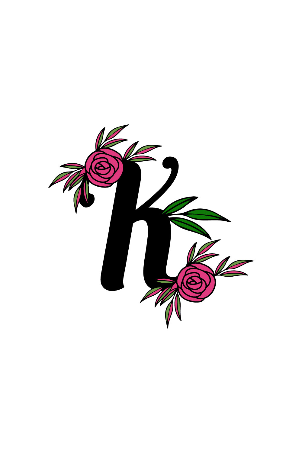Free K leaf letter logo pinterest preview image.