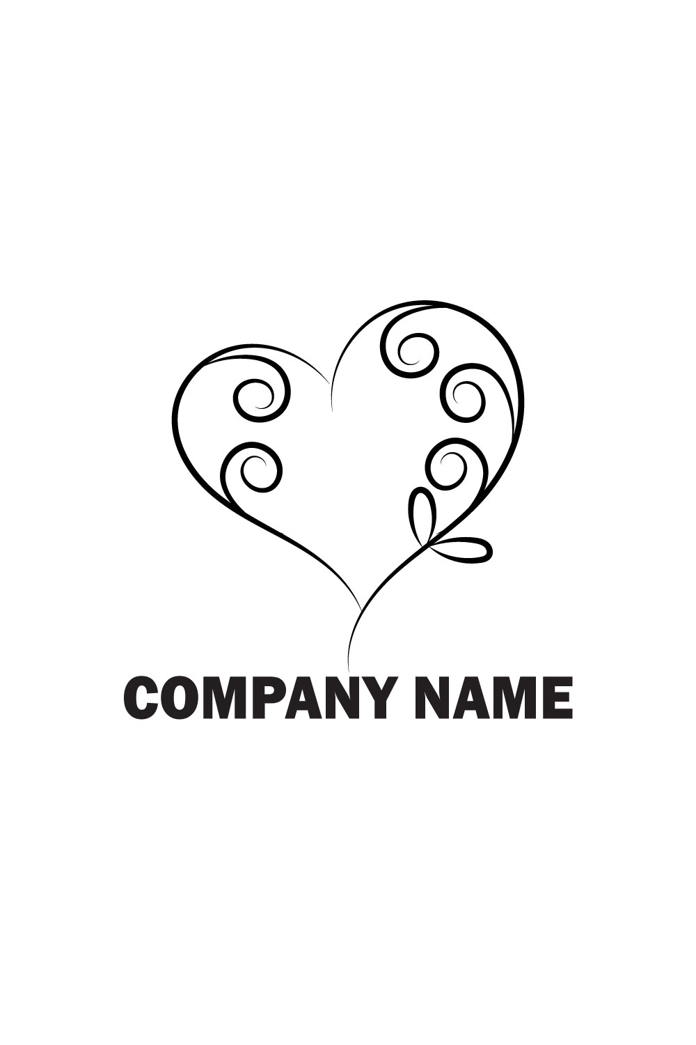 Free love organic and floral logo pinterest preview image.