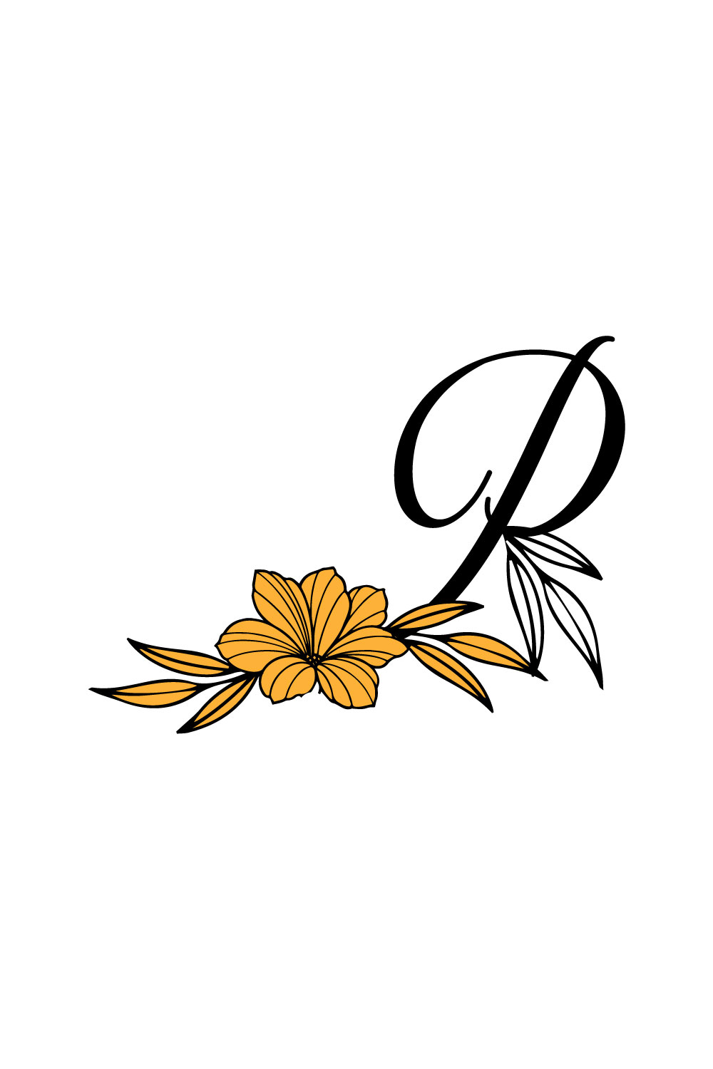 Free P Letter Beautiful Flower Logo pinterest preview image.