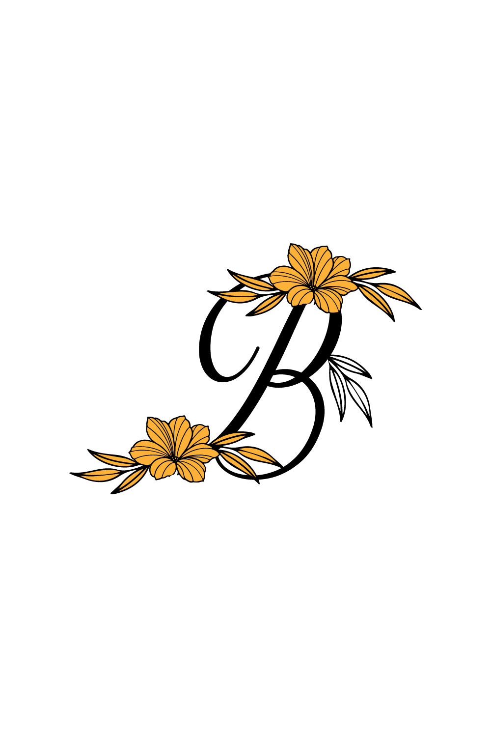Free B Letter Flower Logo pinterest preview image.