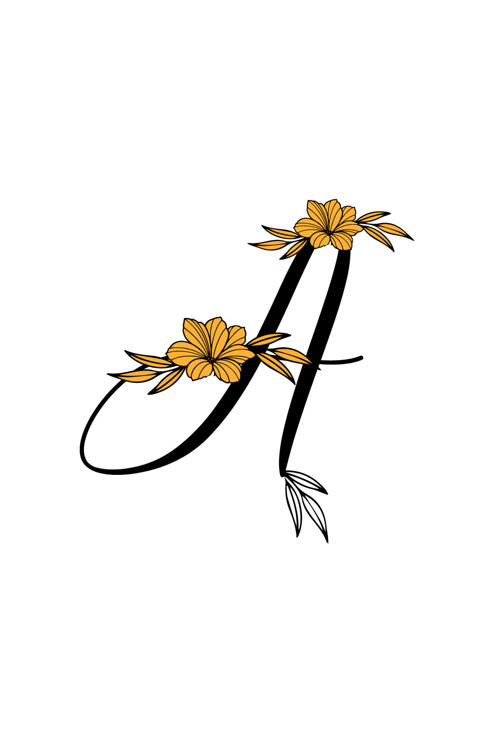 Free A Letter Flower Logo pinterest preview image.