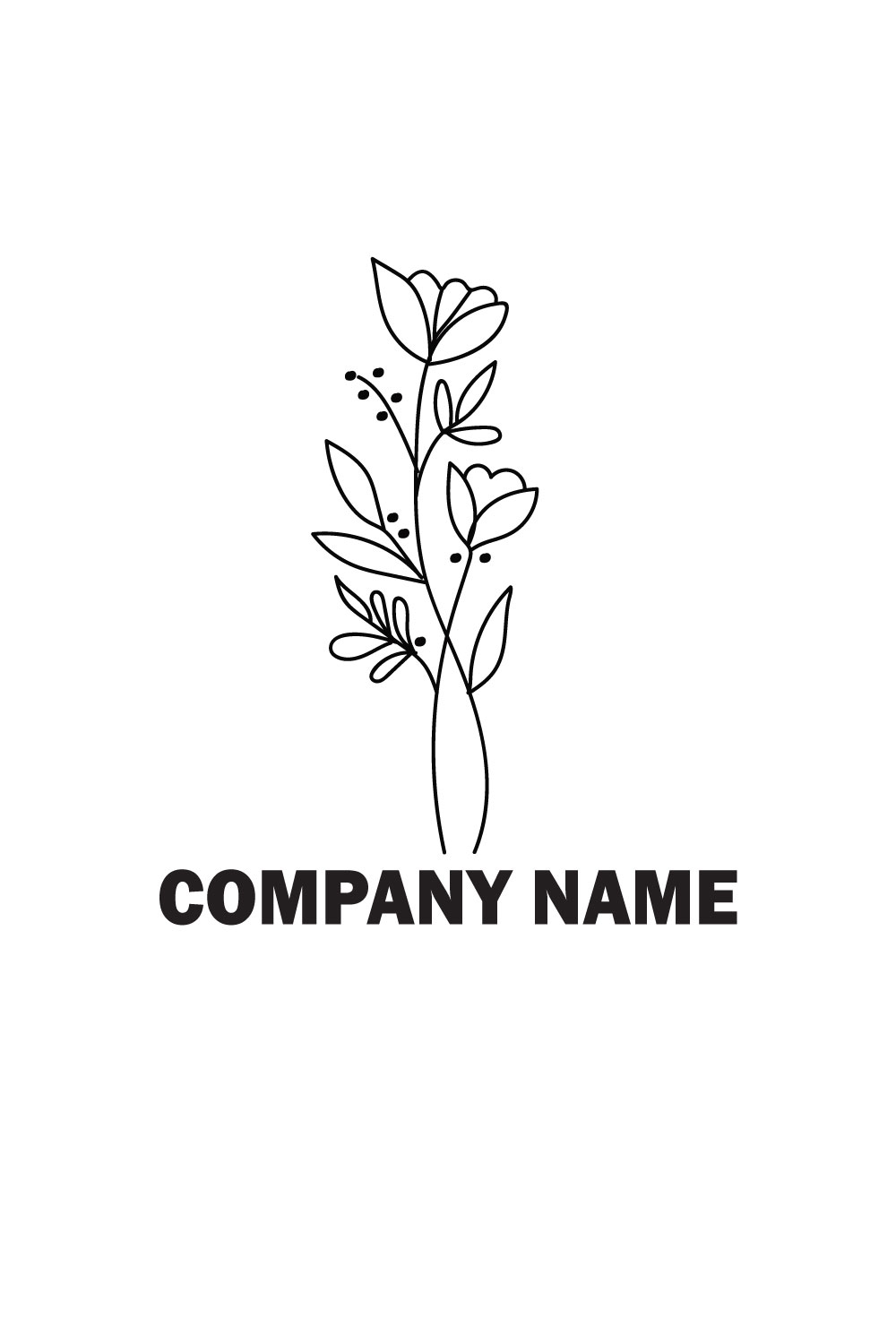 Free organic floral logo pinterest preview image.