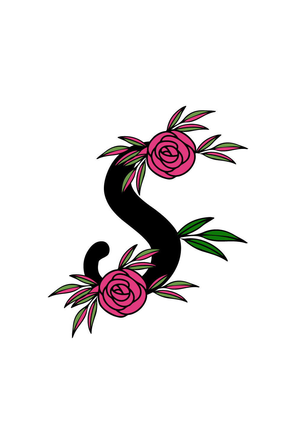 Free S cute Rose Logo pinterest preview image.