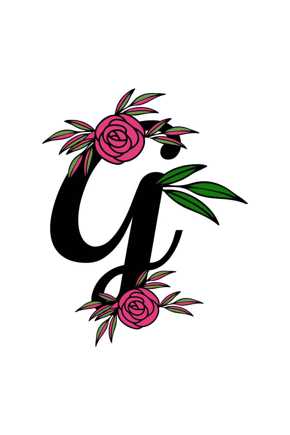 Free Wildflower G letter logo pinterest preview image.