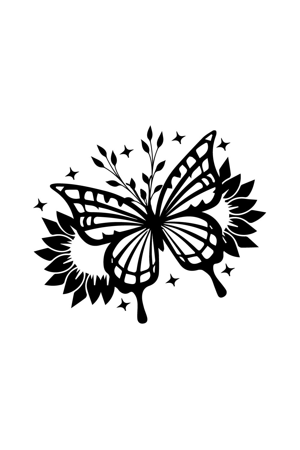 Free floral buterfly with natural logo pinterest preview image.