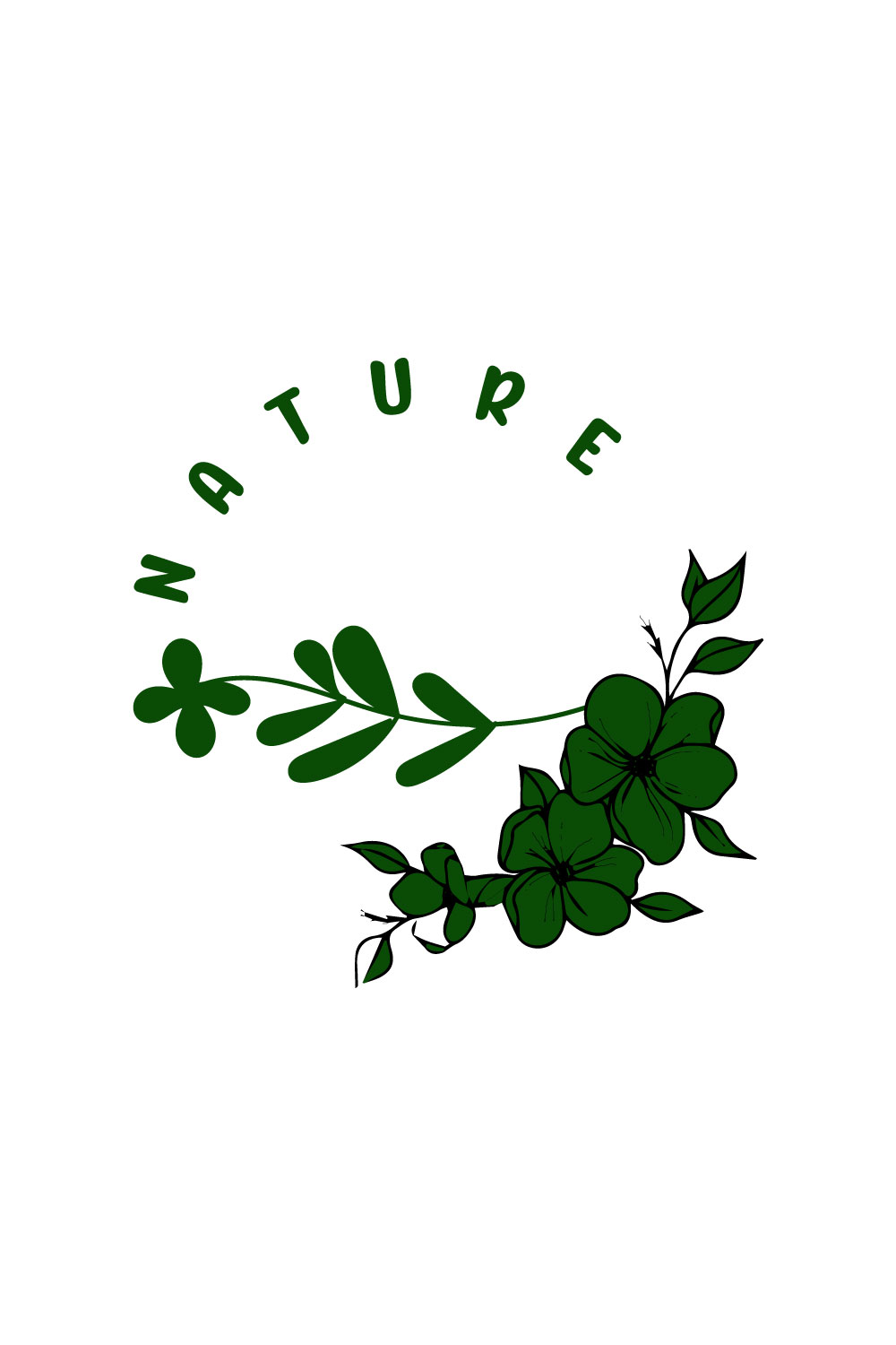 Free organic leaf logo pinterest preview image.
