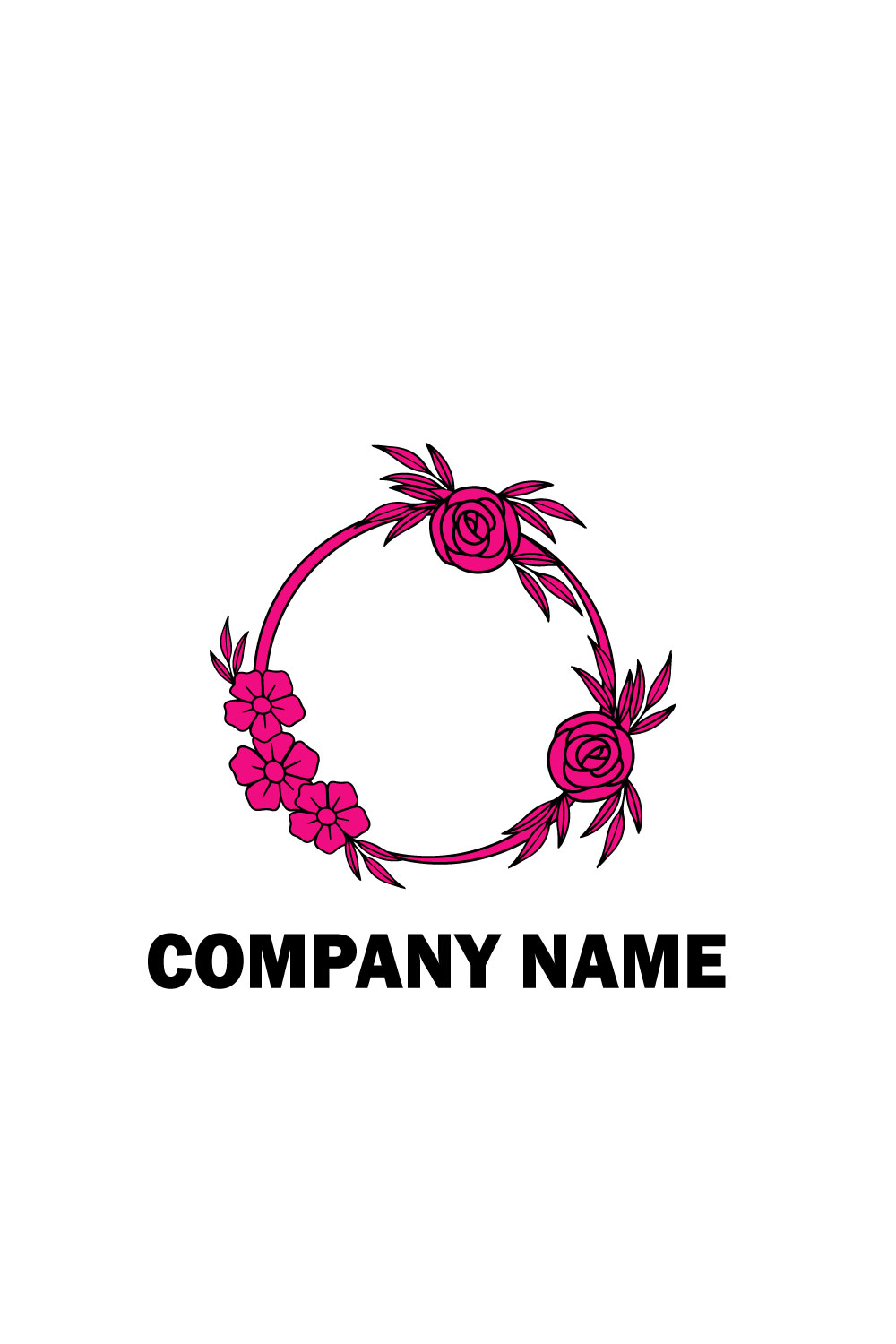 Free Floral Cute Pink Logo pinterest preview image.