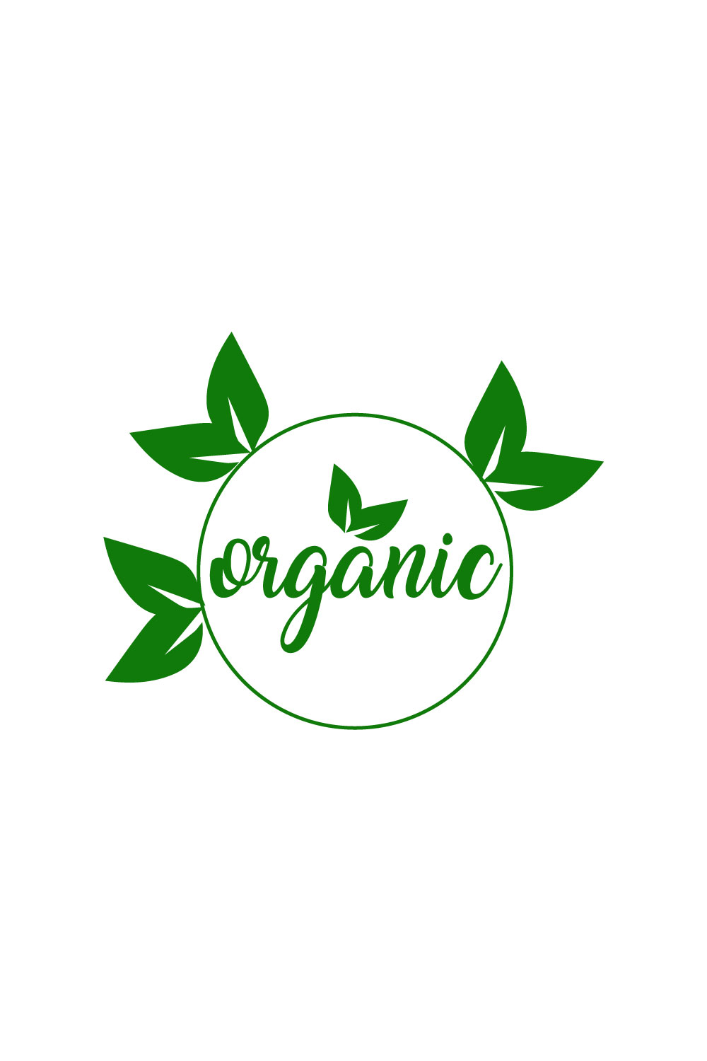 Free organic element green logo pinterest preview image.
