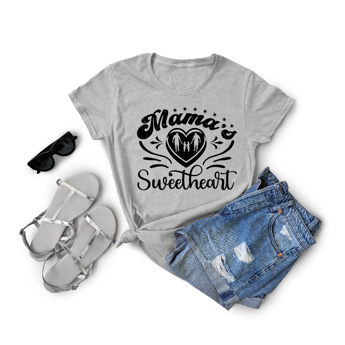 Mama ‘S Sweetheart T -Shirt Cut File preview image.