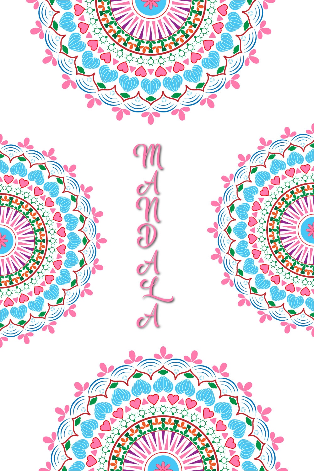 Floral Mandala Design pinterest preview image.