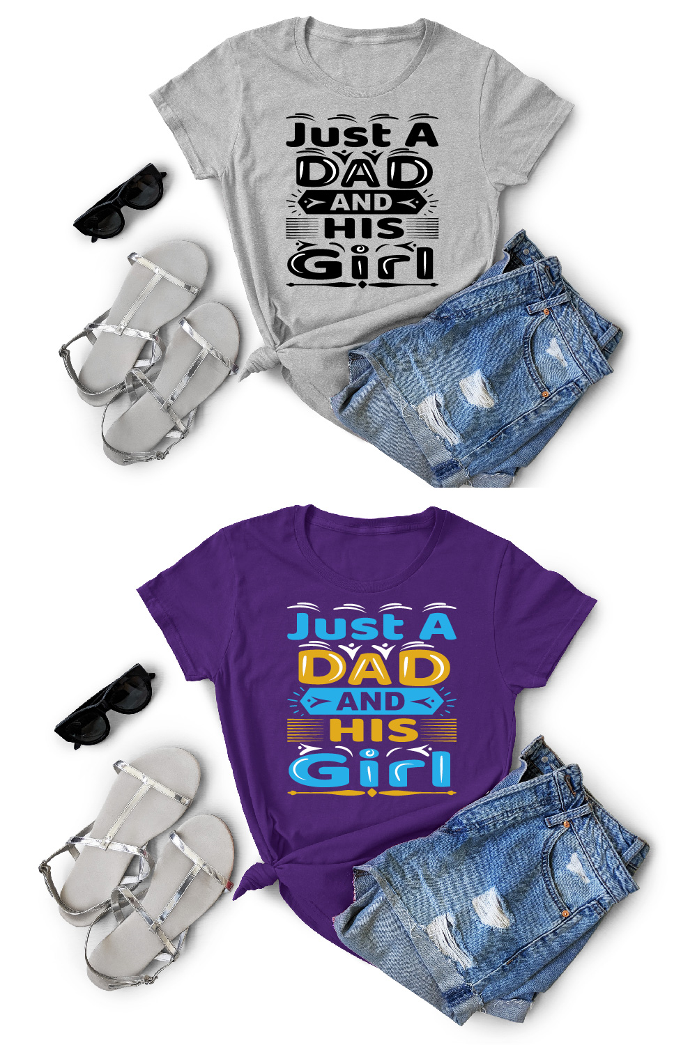 Just A Dad And His Girl T-Shirt pinterest preview image.