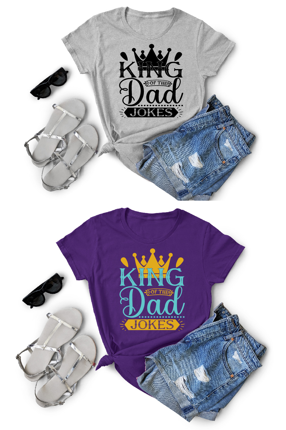 King Of The Dad Jokes T-Shirt Vector File pinterest preview image.
