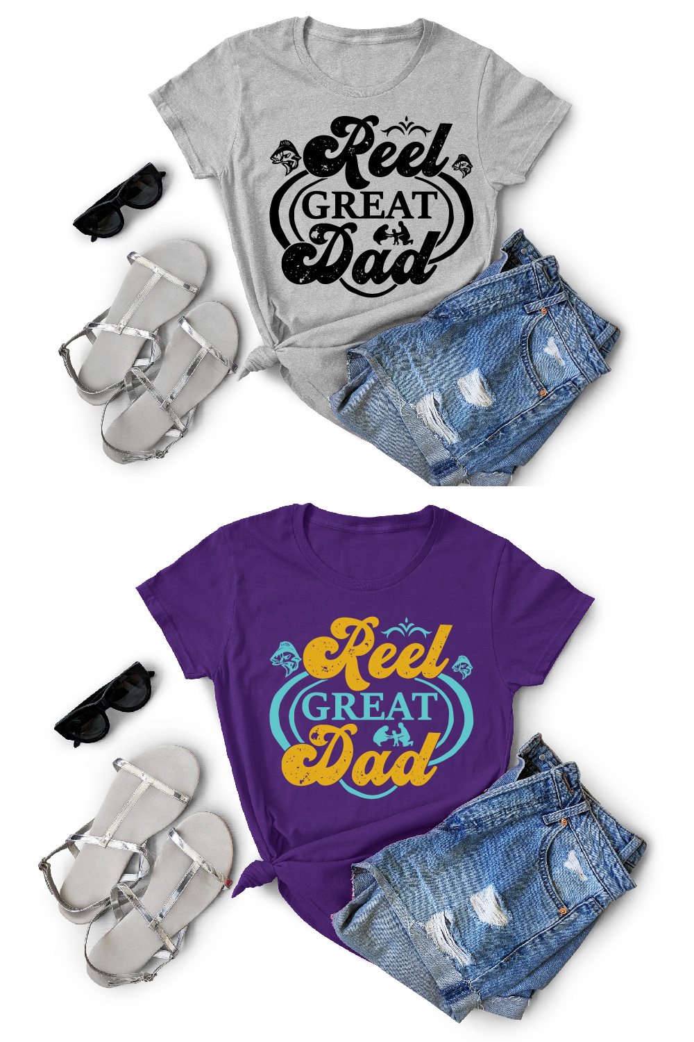 Reel Great dad T-Shirt Free File Design pinterest preview image.