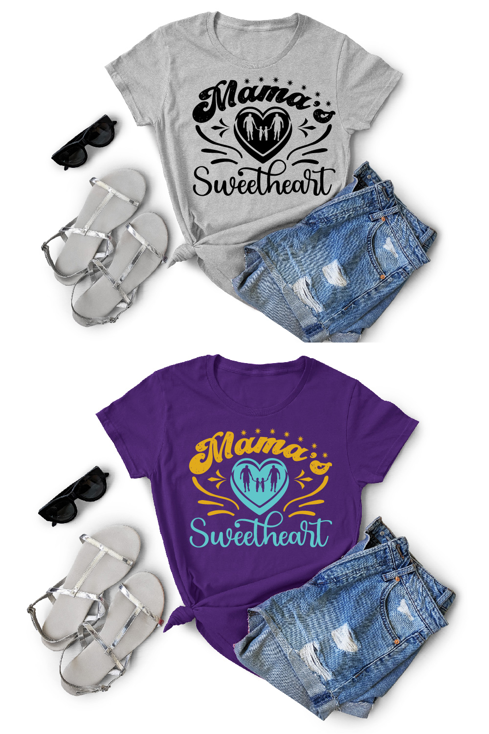 Mama ‘S Sweetheart T -Shirt Cut File pinterest preview image.