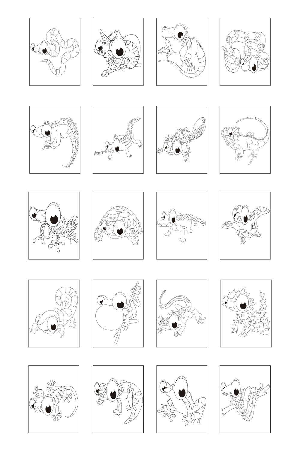 20 Reptile Coloring Page Template For Baby pinterest preview image.