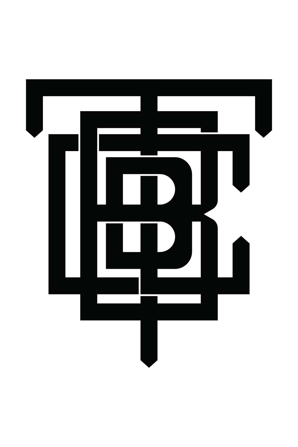 TBBC Monogram logo design pinterest preview image.