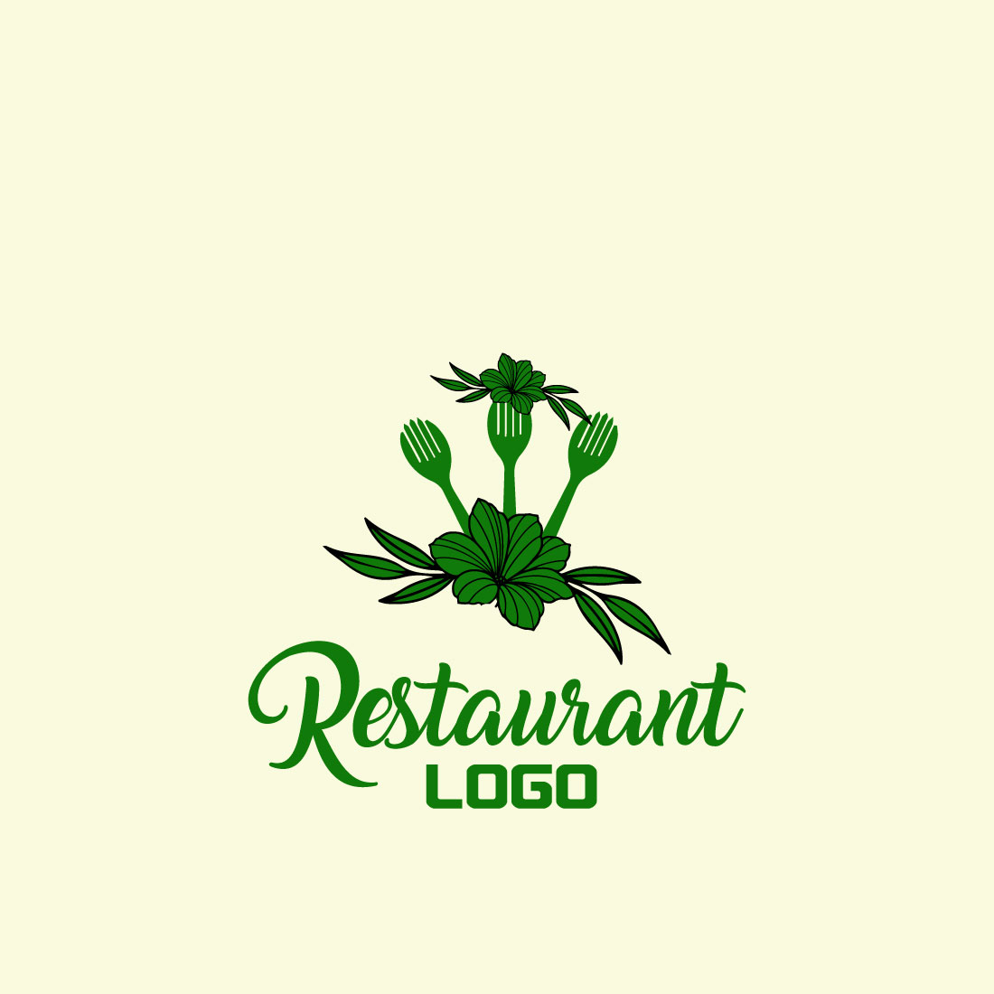 Free Floral Restaurant Logo cover image.