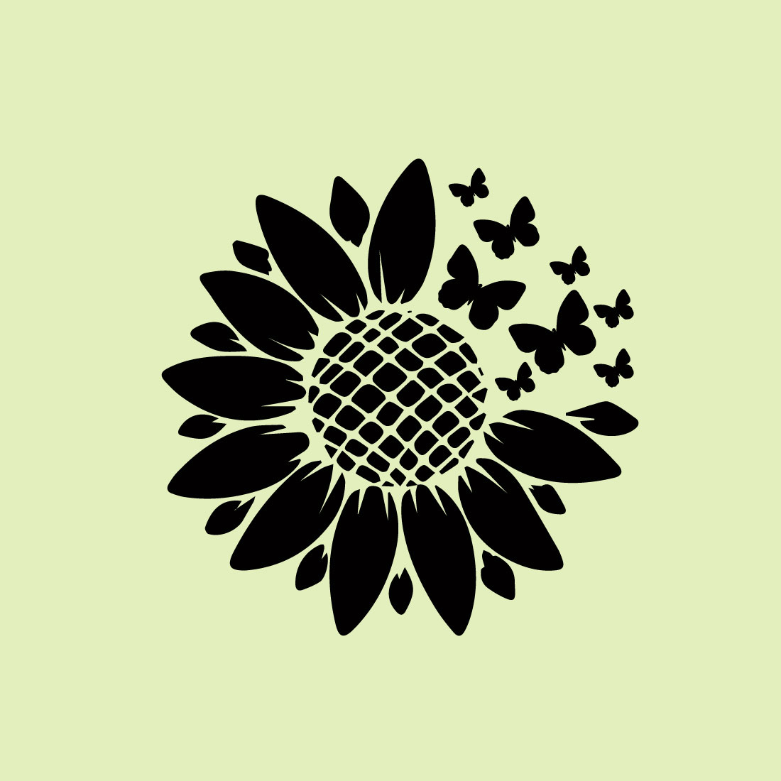 Free floral sunflower logo preview image.