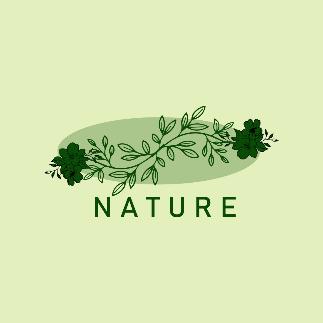 Free vintage botanical naural logo preview image.