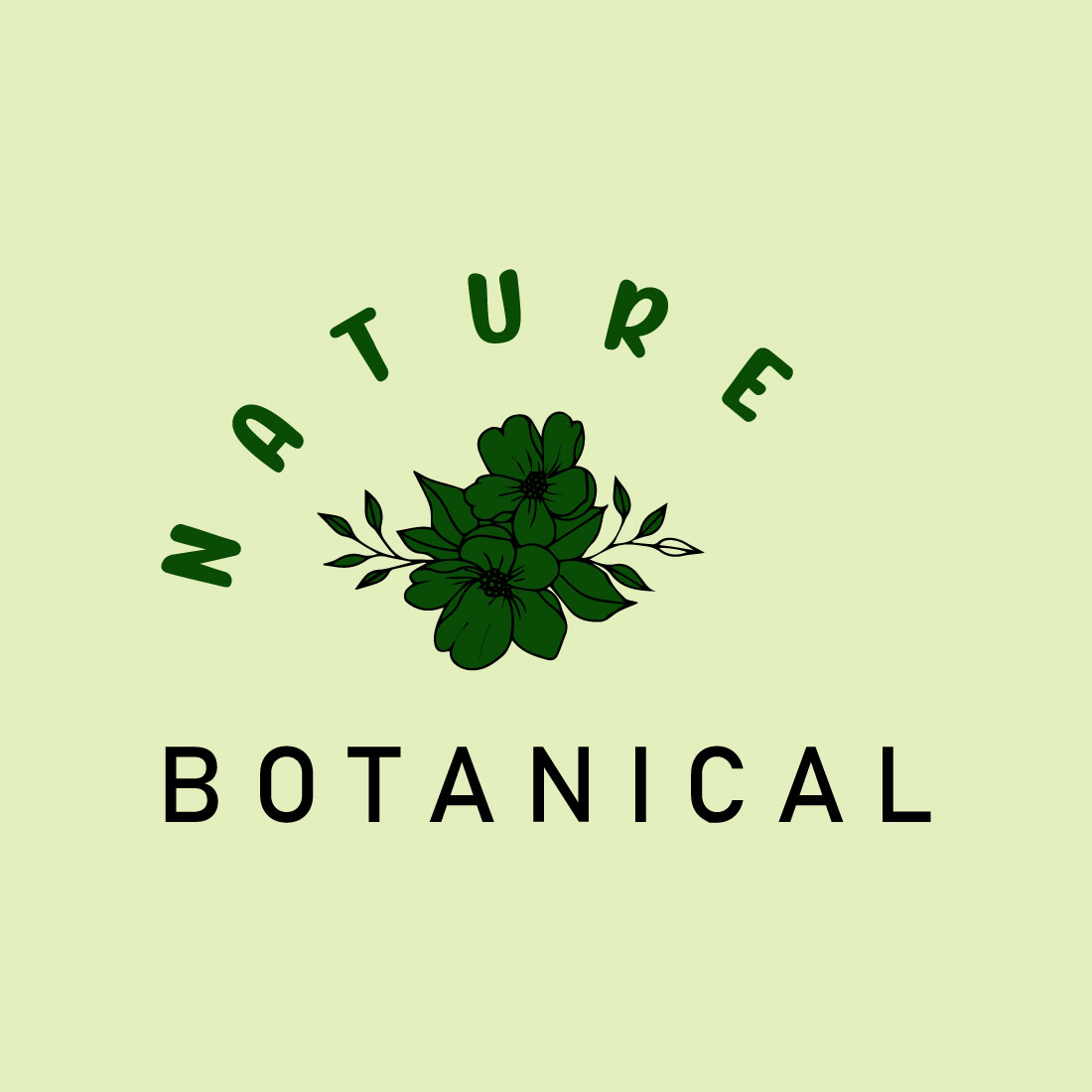 Free sketch hand drawn botanical logo preview image.