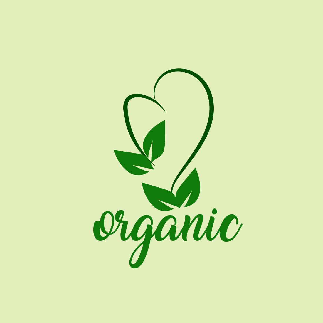 Free botanical elements organic logo preview image.