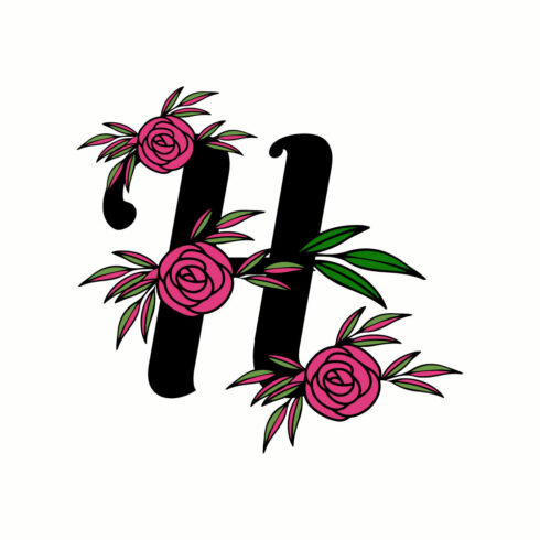 Free H letter floral Logo cover image.