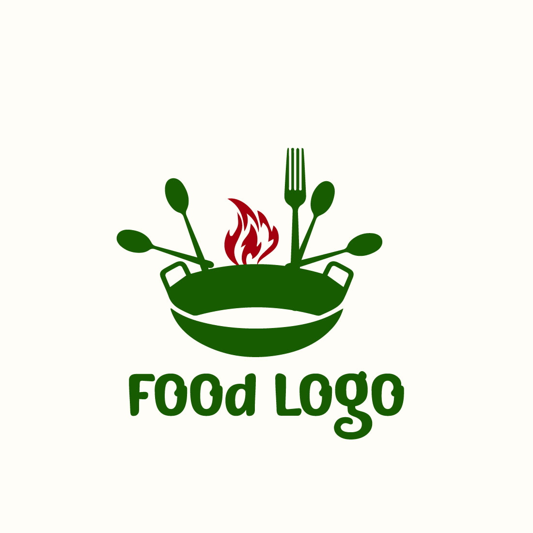 Free green food cooking logo preview image.