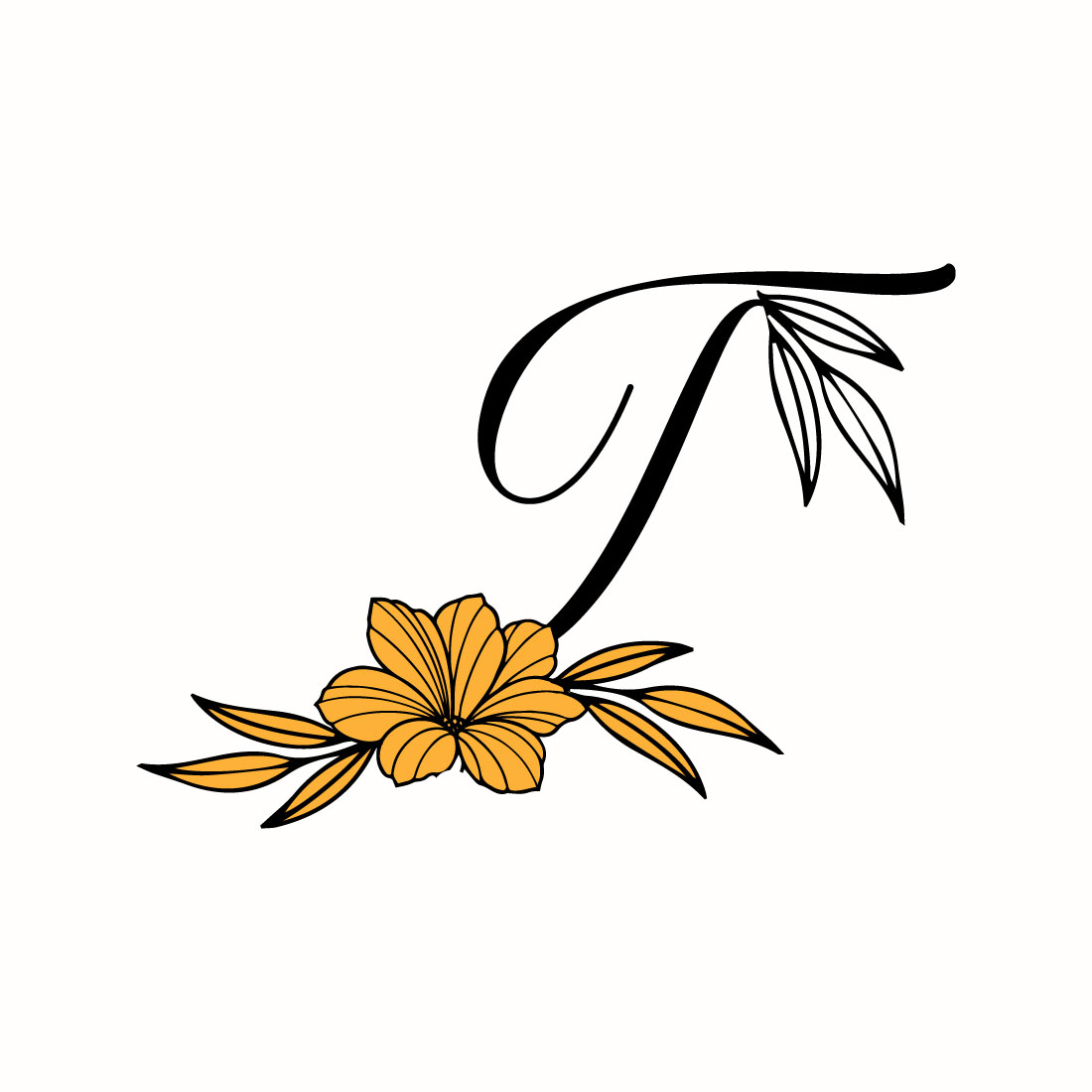 Free T Letter Wonderful Flower Logo preview image.