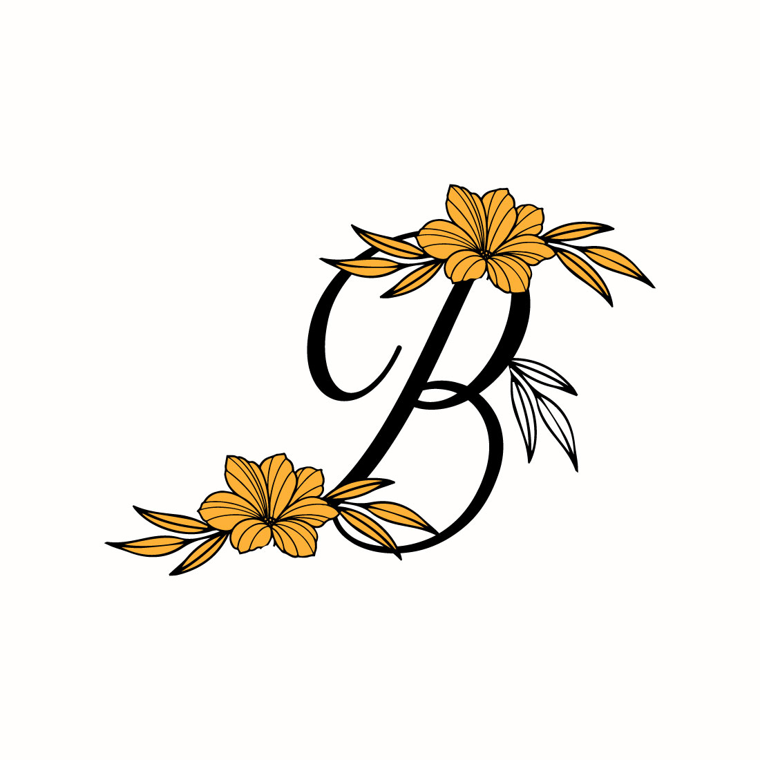Free B Letter Flower Logo preview image.