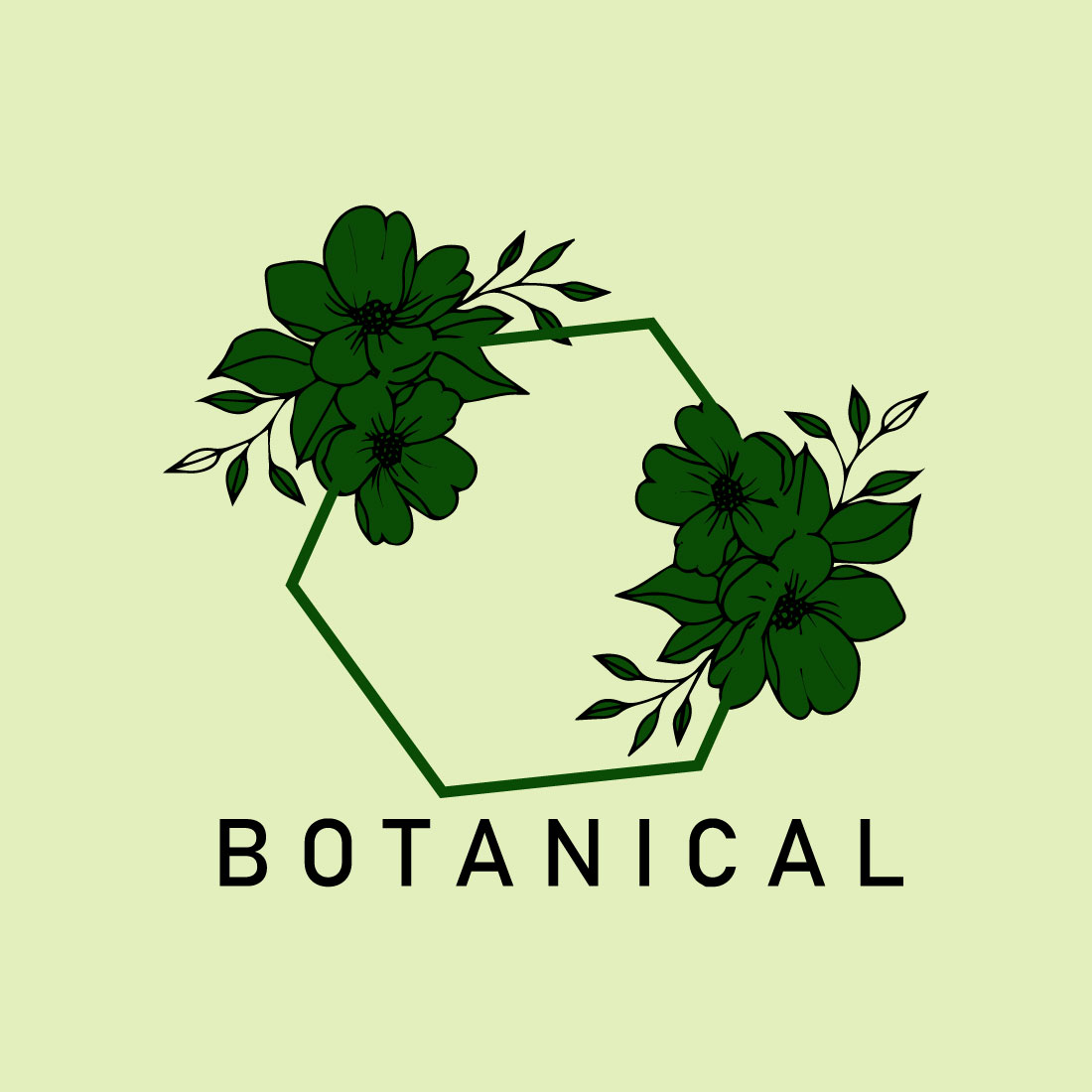 Free botanical elements logo preview image.