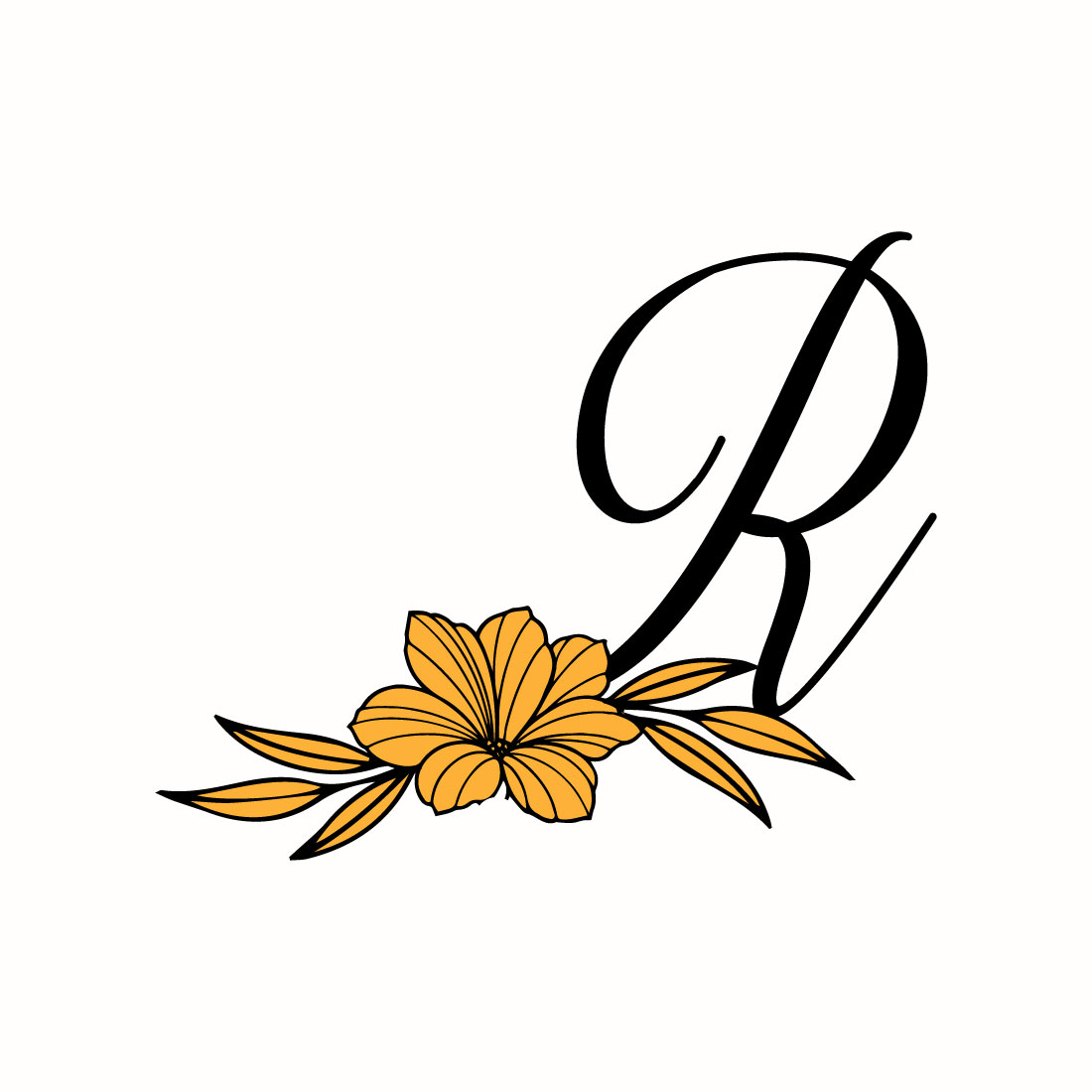 Free R Letter Beautiful Flower Logo preview image.