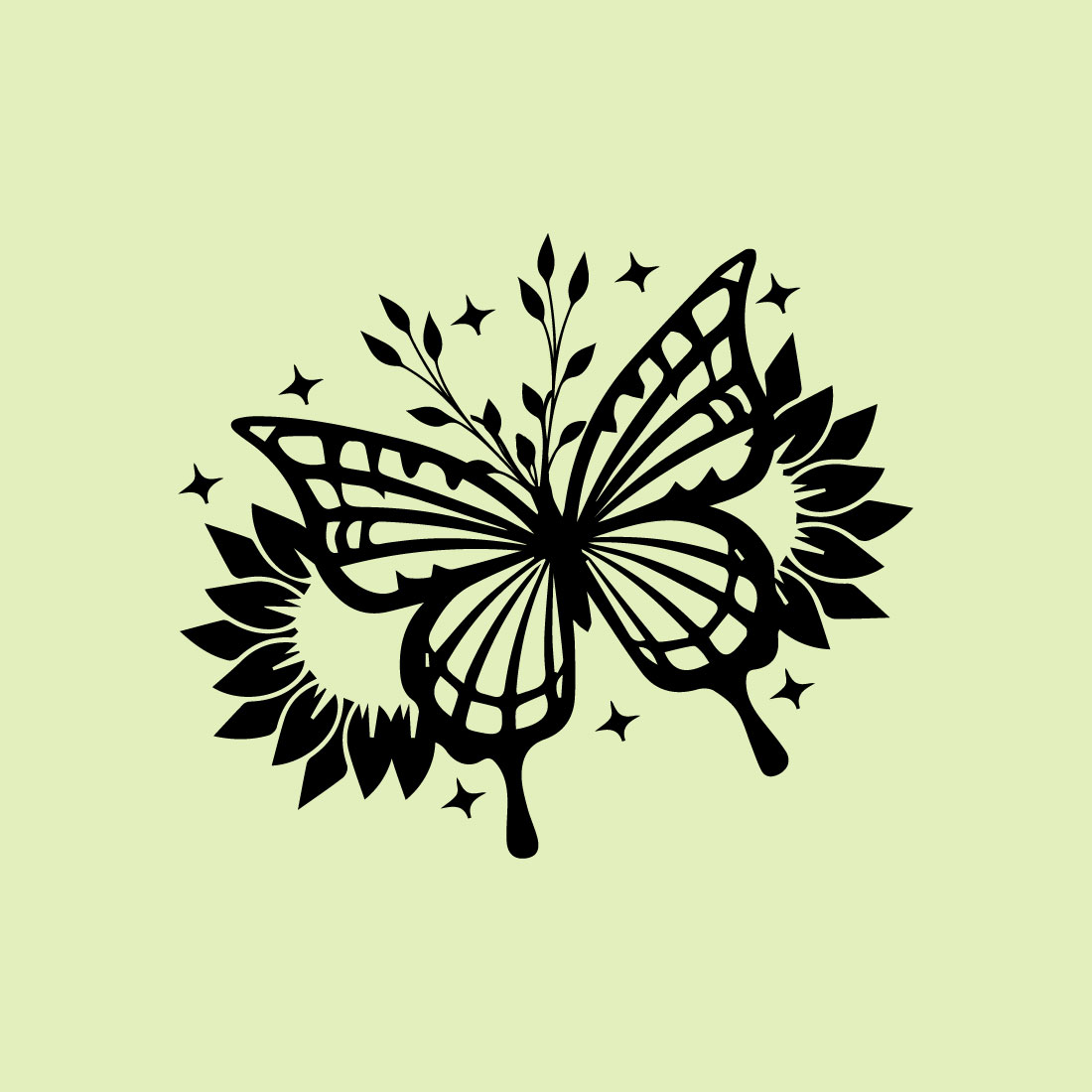 Free floral buterfly with natural logo preview image.