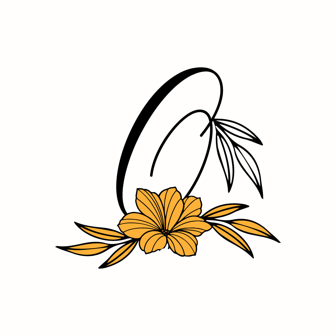Free Q Letter Beautiful Flower Logo preview image.