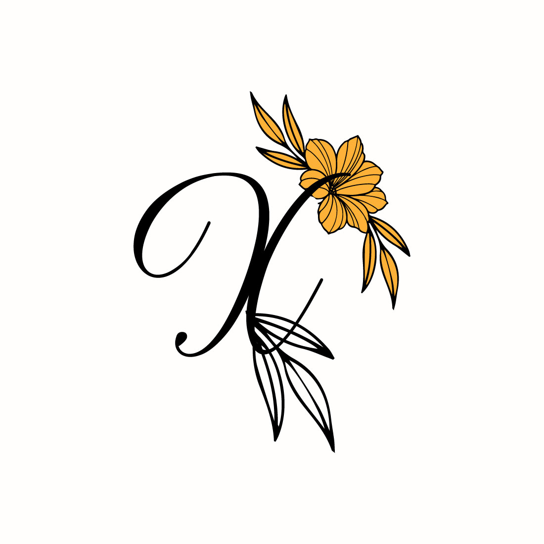 Free X Letter Classic Flower Logo preview image.