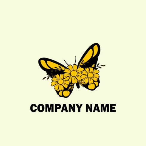 Free Butterfly floral art logo cover image.