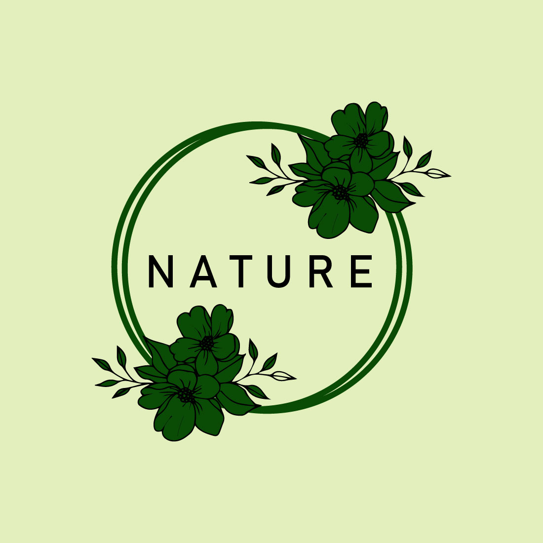 Free hand drawn botanical logo preview image.