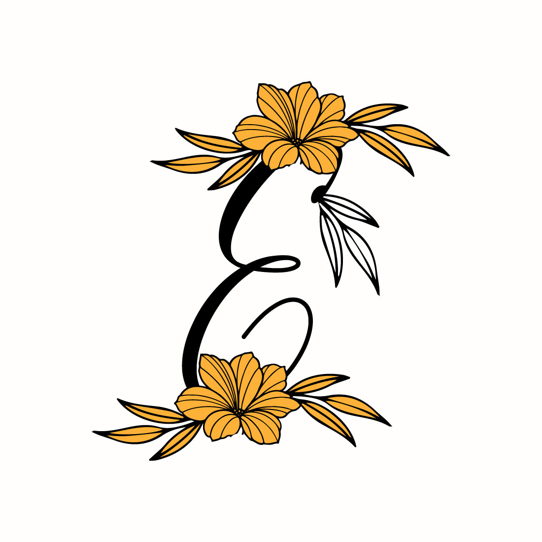 Free G Letter Flower Logo preview image.