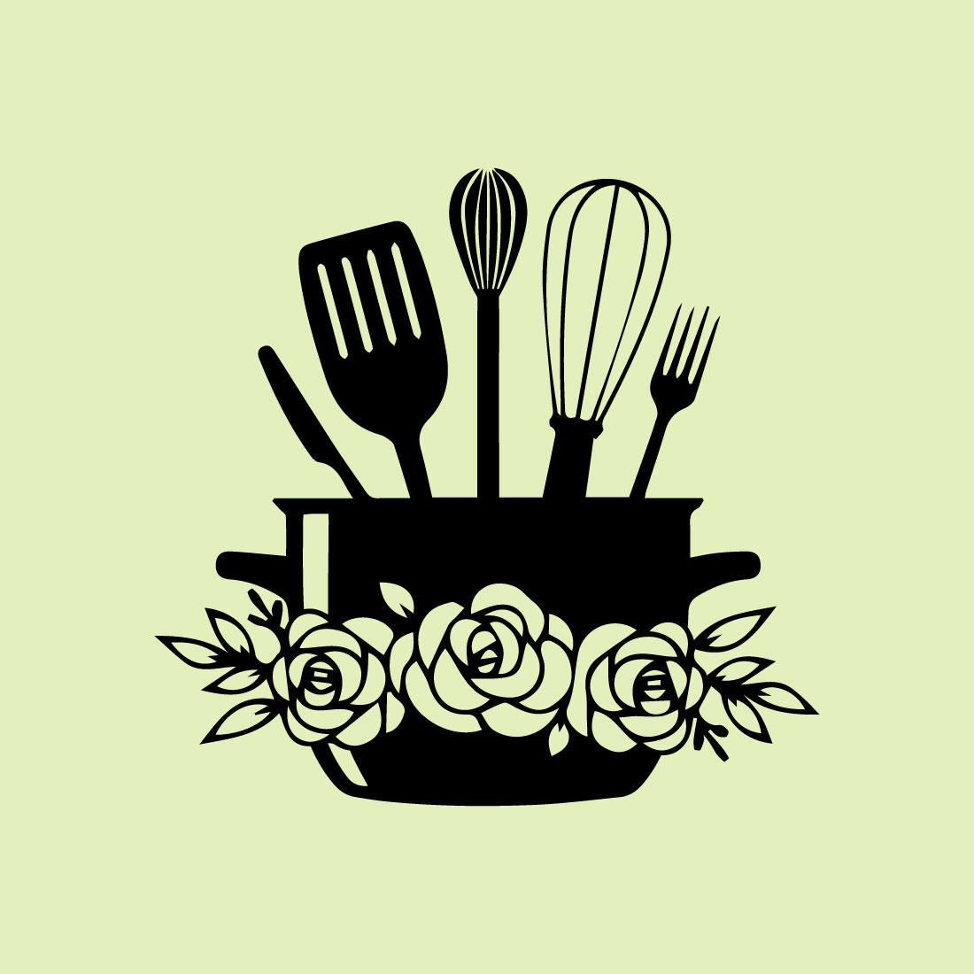 Free spoon floral logo preview image.