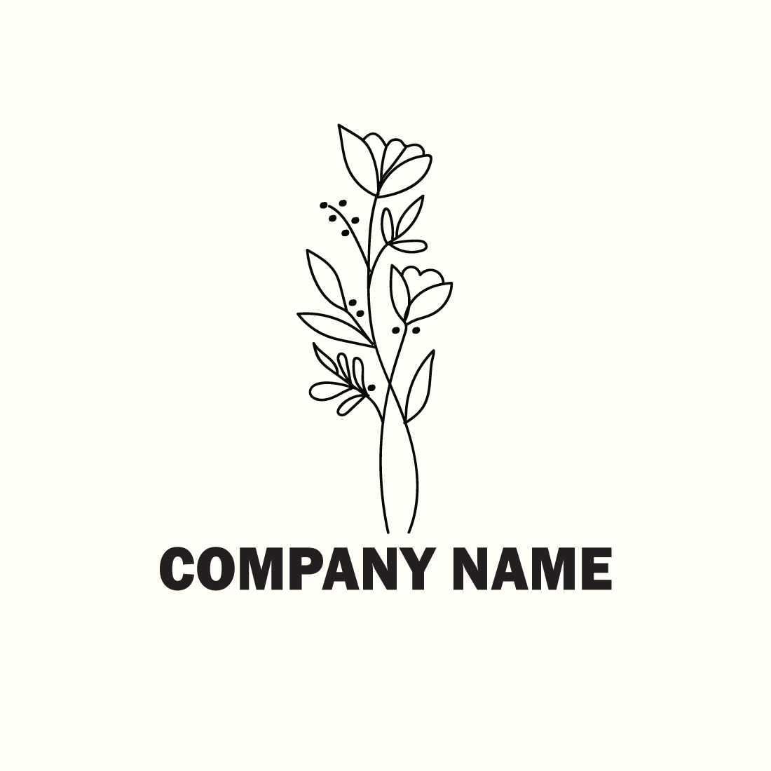 Free organic floral logo preview image.