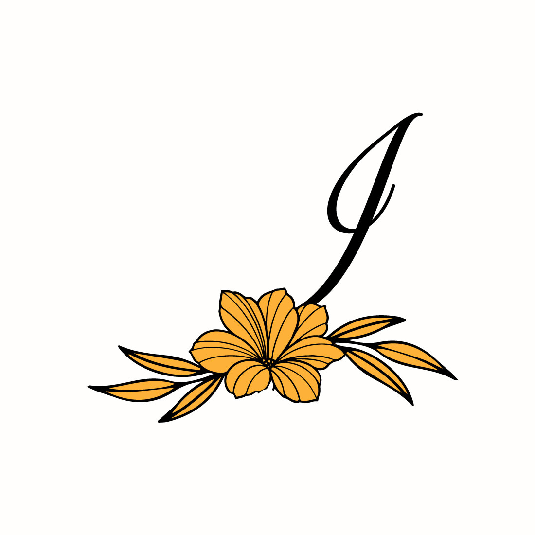 Free I Letter Flower Logo preview image.