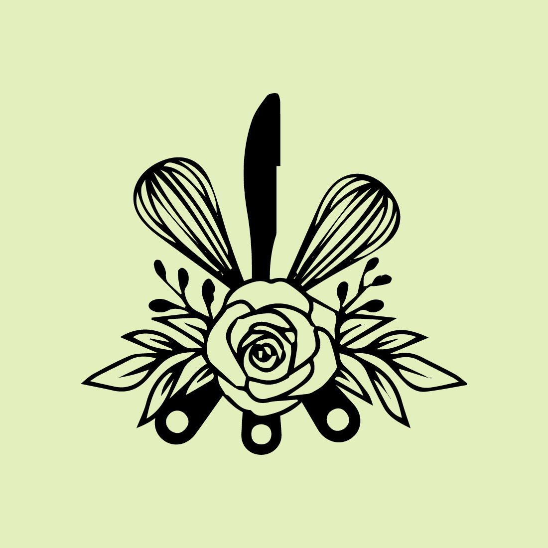 Free flower spoon logo preview image.