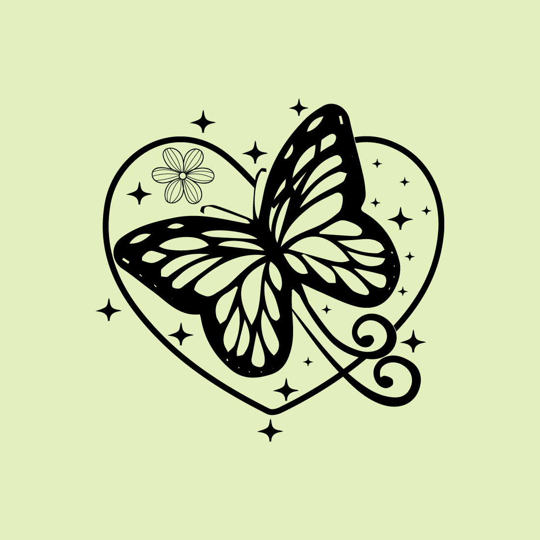 Free floral buterfly logo preview image.