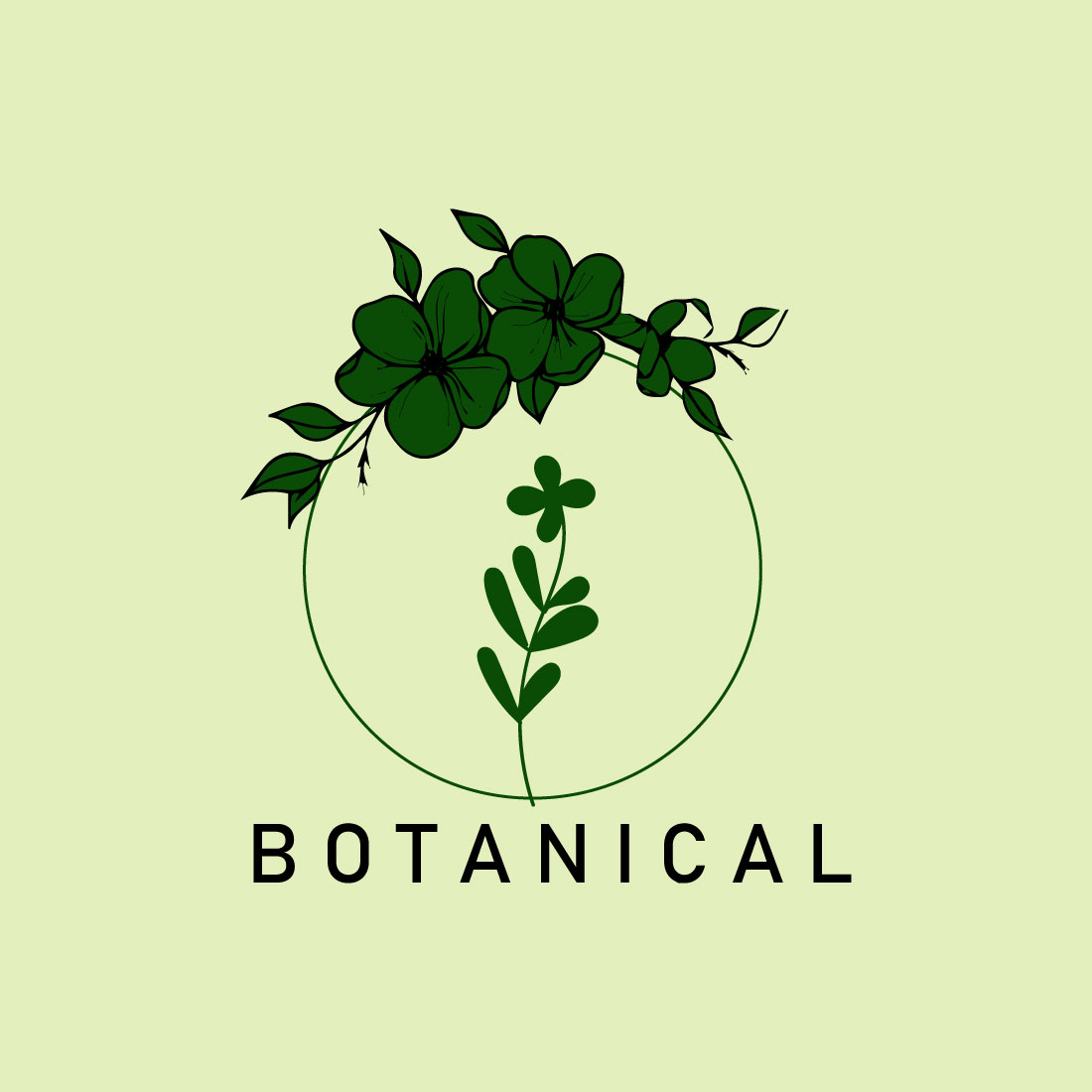 Free green botanical leaves preview image.