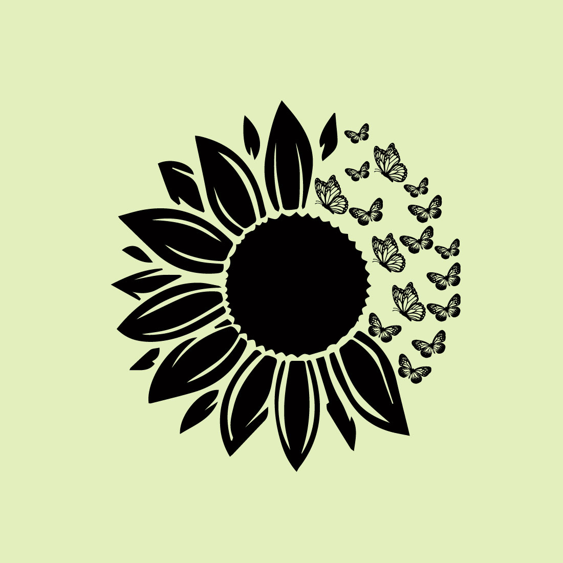 Free Sun Flower Bee Logo preview image.