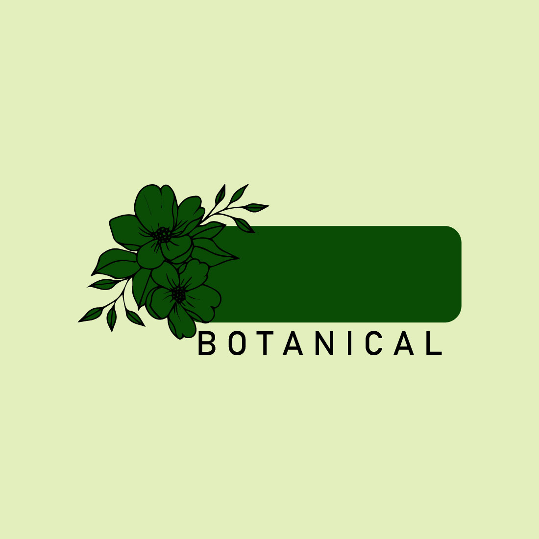 Free vintage botanical logo preview image.